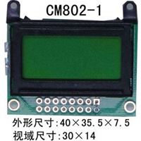 液晶模块LCM/LCD8*2-1一系列规格的产品，可显示白底黑字、白底蓝字、黑底白字、黑底黄字、黑底蓝字、蓝底白字、蓝底