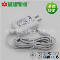 MERRYKING品牌 12V1A立式美规插墙式电源适配器 12W白色开关电源