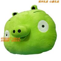 广东产Angry birds愤怒的小鸟 40cm*40cm偷蛋猪/绿猪抱枕