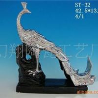 陶瓷摆件/陶瓷动物/陶瓷现代艺术品/陶瓷孔雀  陶瓷工艺品