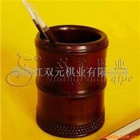 双元牌红木竹节笔筒【工艺品 时尚用品 精美礼品】