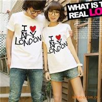 2011爆款【 I Love london 】短袖圆领情侣T恤 韩版情侣装LZ001