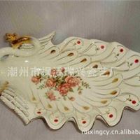 生产精美陶瓷工艺品&mdash;&mdash;16&quot;单孔雀