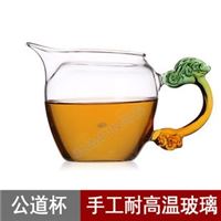 [D074]尚品茶具 供应公道杯玻璃 台湾 220ml鼓形龙把公杯 新上架