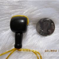 批发天然牛角黑桶形藏式佛头三通 规格 12mm-25mm