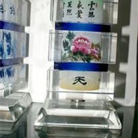 工艺礼品新奇可旋转水晶笔筒-国色天香2