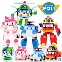 韩国Q版变形ROBOCAR POLI机器人 变形战队 珀利变形警车玩具