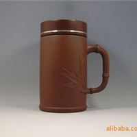 陶器工艺品 礼品 宜兴紫砂壶 紫砂杯 竹段杯老板杯