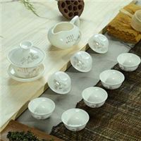 玉瓷茶具 厂家直销定制logo茶具 特价茶具