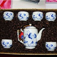 上海手绘茶具 上海茶具套装订做 景德镇高白瓷茶具